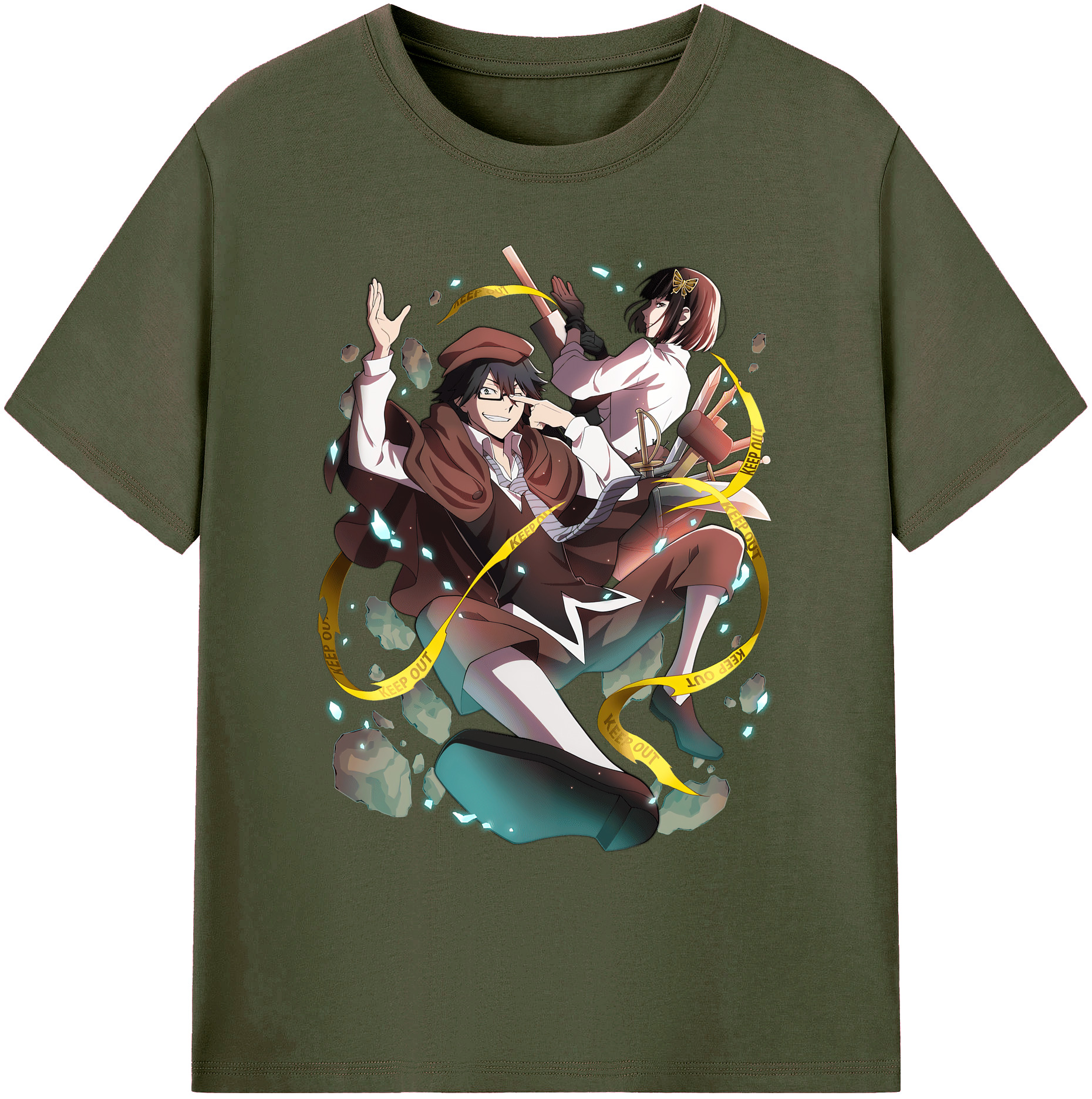 （画像用） 文豪ストレイドッグス Bungo Stray Dogs 綿100％ メンズ半袖Tシャツ｜肌触りやわらか＆通気性